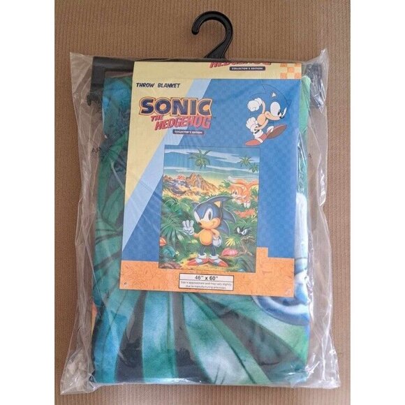 New Jungle Scene Sonic the Hedgehog Fleece Throw Gift Blanket Video Game Tails - Picture 2 of 2